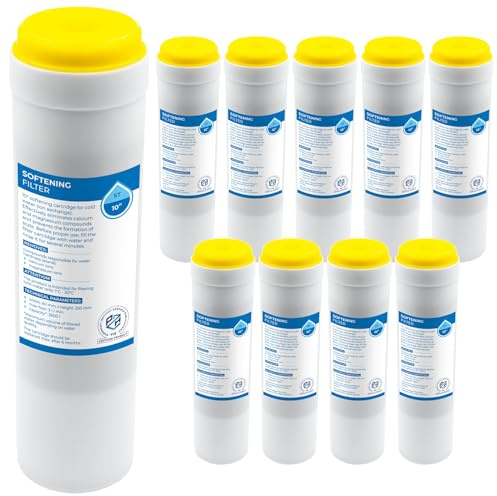 KNM Trade Enthärtung Wasserfilter 10 Geräte Kalkschutz 10 Stück | Polypropylen, Reduzierung von Kalk, Standard-10-Zoll-Filtergehäuse, Haushaltsgeräte, 6 Monate Laufzeit, Magnesium