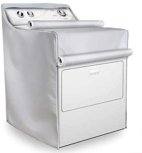 Washing Machine Cover, Washer/Dryer Cover Waterproof UV Resistant Top-load & Front-load Washer Protection(Silver)