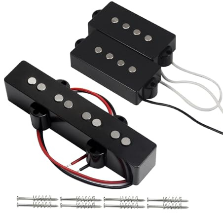 FLEOR PB-Bass-Tonabnehmer im offenen Stil und JB-Steg-Tonabnehmer. PJ-Set P-J-Tonabnehmer-Bundle für 4-Saiter-Bass oder ähnliche Bassgitarren-Teile