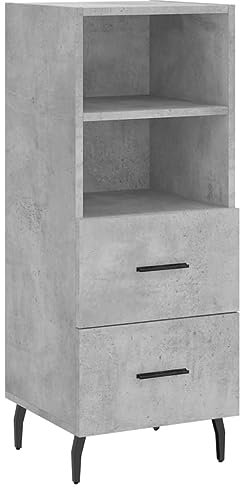 FENLAX Buffetschrank Kommode Breite Sideboard Modern Komodenschrank Für Schlafzimmer Flur Wohnzimmer Mehrzweckschrank 34,5x34x90 cm Betongrau