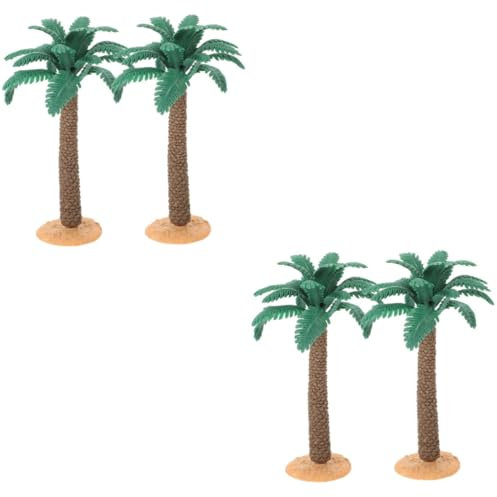 Cabilock 4 Stück Miniatur-Modellbaum Artificial Tree kunstpflanze mikrolandschaft Palmendekoration plastikbaum Palmenschmuck Mini-Sandtisch-Pflanzenmodell Spielzeugbäume Mini-Palmen PVC