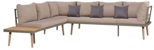 HETFTJN Outdoor Sofa Gartensofa Outdoor Furniture Wohnzimmer Möbel - 4-TLG. Garten-Lounge-Set mit Auflagen Massivholz Akazie Braun für Garten Restaurant Café Hof