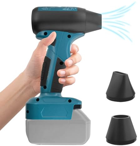 JJFX Compressed Turbo Blower for Makita 18V Battery, Jet Violent Fan 4-Speed Max 130000RPM Wireless High Speed Handheld Fan for Air Duster Cleaner, Keyboard Cleaning, Drying, Leaf Blower, BBQ