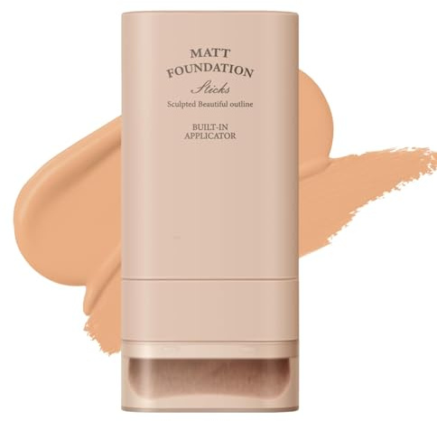 Base de Maquillaje en Barra, Base Líquida para la Cara, Multiusos con Brocha de Base Incorporada, Portátil para Citas y Viajes