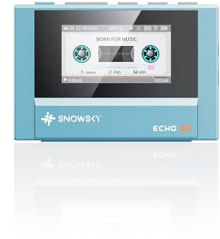 SnowSky/FiiO Echo MINI HiFi Bluetooth MP3 Player, 15Hours Playback, Independent Volume Control with 3.5mm/4.4mm Headphones Outputs (Sky Blue)