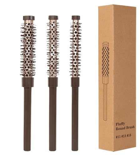 Petite brosse à cheveux ronde – Brosse à cheveux Barrel | Ensemble de peignes à racines pour cheveux | Ensemble de brosses rondes pour coiffer, lisser, frange et barbe