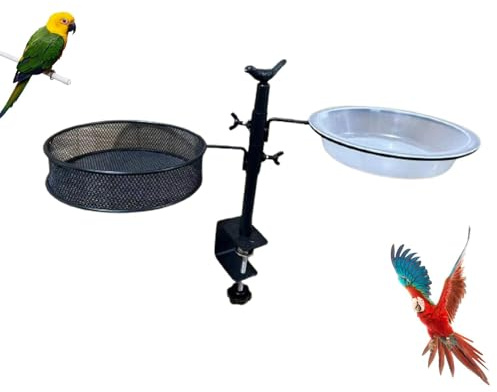 Mangeoire à oiseaux pour balustrade de terrasse – Mangeoires à oiseaux, support réglable, station d'alimentation pour oiseaux | Plateau rotatif à 360 degrés, support de pot de fleurs, pince