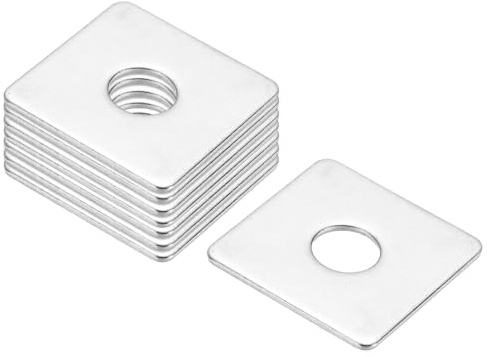 PATIKIL Arandelas Cuadradas M12x40x2mm, 8 Piezas Arandelas De Placa Cuadrada Arandelas Cuadradas De Montante Placa De Soporte 304 Acero Inoxidable Espaciador Plano Herraje Tuerca