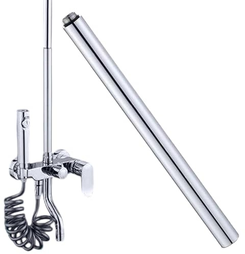 Rallonge de tuyau en acier inoxydable de 30 cm – Extension de pommeau de douche ronde | Extension de douche | Tube d'extension de douche | Extensible en hauteur | Connecteur facile à installer pour