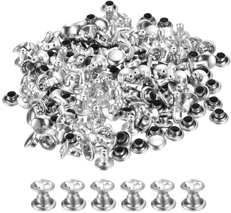 QUARKZMAN 80 Pcs Rivetti Con Cristalli Bianchi 6mm/0.24 Rivetti Rivetti