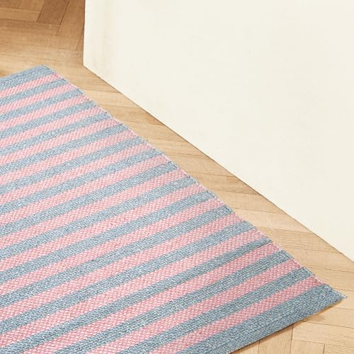 Sono a casa, Tappeto Multiuso 50x80 cm, Misto Cotone, Rosa e Grigio