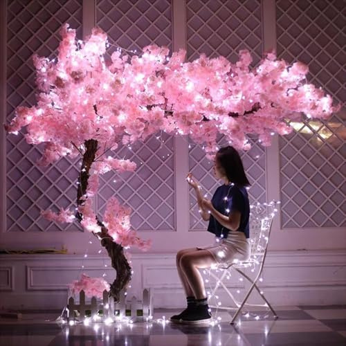 Árboles Flores de Cerezo Artificiales,Flores realistas Hechas a Mano,Cerezo japonés,Árbol de Flor de Cerezo,Árbol de Deseos Grande para Bodas, Eventos,05,150×150cm