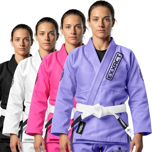 Exxact Sports BJJ Gi Women, Lightweight IBJJF Legal Jiu Jitsu Gi with Preshrunk Fabric & Free Belt for Training & Competition (Purple, W1)