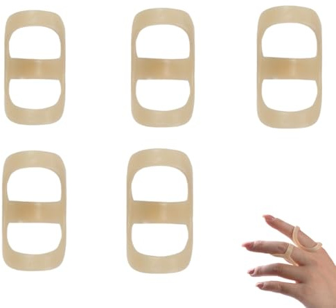 WeddHuis 5 Pezzi Stecche per Dita Impermeabili in Plastica, Protezione per Dita, Splint Ovale per Dito a Martello, Artrite e Protezione Articolare