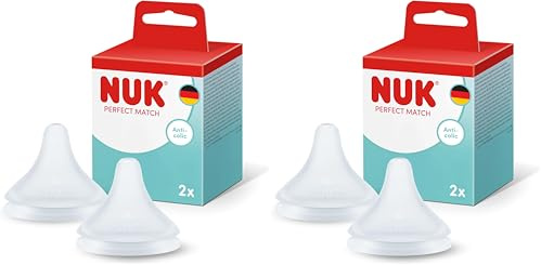 NUK Perfect Match Babyflaschensauger | Ab 6+ Monaten | Anti-Kolik-Flaschensauger | Silikon | XL | 2 Stück (Packung mit 2)
