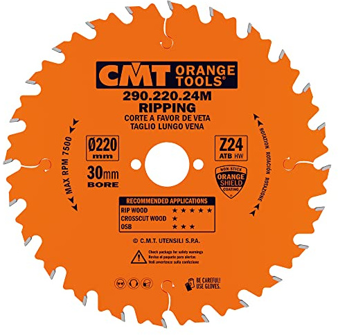 CMT ORANGE TOOLS 290.220.24M - HANDKREISSÄGEBLATT - LÄNGSSCHNITT 220X2.8X30 Z=24 WECHSELZAHN