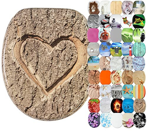 Sanilo WC Sitz ohne Absenkautomatik, viele neue Toilettendeckel zur Auswahl, hochwertige Oberfläche, stabile Scharniere, leichte Montage (True Love)