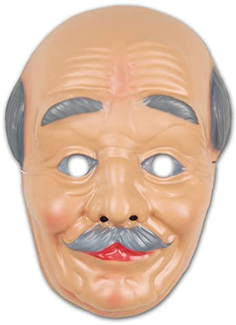 NET TOYS Großvatter Gesichtsmaske Opa Maske Alter Mann Maske Opamaske Grandpa Karnevalsmaske Karnevalsmaske Faschingsmaske