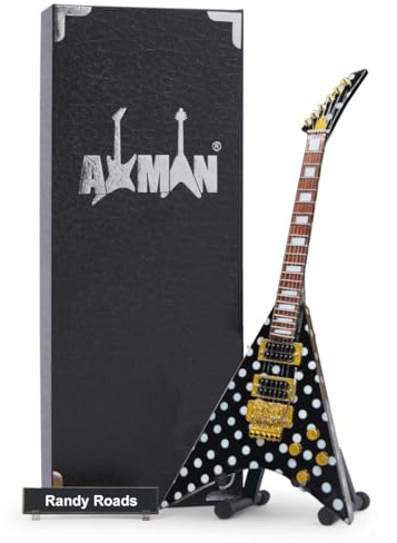 Randy Rhoads (Quiet Riot) - Replica per chitarra in miniatura, regalo musicale, scala 1/4 ornamentale fatta a mano