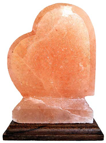 Lampada di Sale Salgemma dell'Himalaya Cuore con Certificato Garanzia