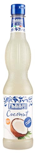 FABBRI 1905 - Sirope de Coco. Delicioso sirope de coco y almendra, nutritivo y refrescante. Perfecto para cócteles de verano y esencial en postres exóticos, 560ml
