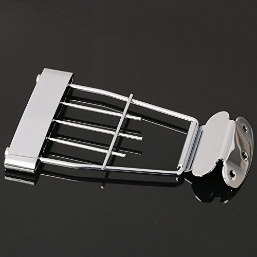 lyws 6-Saiten Brücke Trapeze Saitenhalter für Archtop Jazz Bass Gitarre Teile Chrome