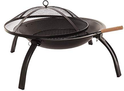JJFIRE Brasero, Pozo De Fuego Calentador De Carbón Brasero Estufa De Carbón Hogar Multifuncional Patio Parrilla Barbacoa Brasero Barbacoa (Color : Negro)
