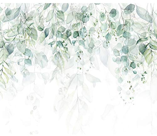 decomonkey Fototapete selbstklebend Pflanzen 392x280 cm XL Selbstklebende Tapeten Wand Fototapeten Tapete Wandtapete klebend Klebefolie Natur Laub