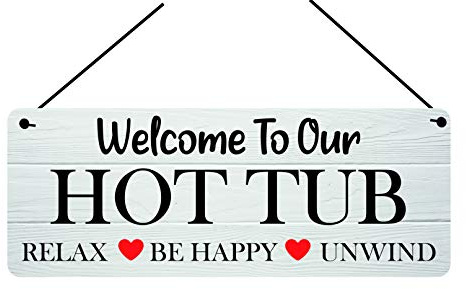Maggie-mais Hot Tub Sign Metal Plaque Gifts,Garden,
