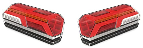 Web Truck 2 x Lampe links und rechts Rückleuchte LKW PKW Wohnmobil Wohnwagen Anhänger Leuchte 12V-24V 7 Funktionen dynamischer Blinker