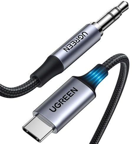 UGREEN USB C to Aux Cable 6.6FT DAC USB to 3.5mm Jack Headphone HiFi Stereo | Car Auxiliary Audio Adapter Compatible with iPhone 17 Pro Max 16 Pro 15 Galaxy S26 Ultra S25 A17 A56 iPad Air Pixel 10/9 (2M)