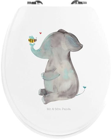 Mr. & Mrs. Panda Motiv WC Sitz Elefant Biene - Geschenk, Klodeckel, Klobrille, Liebesspruch, Liebe, lustige Sprüche, WC-Sitz, Toilettendeckel,