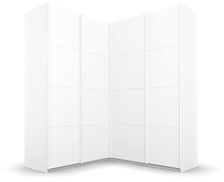 Rauch Möbel QUADRA, Eckschrank, Farbe Weiß, Breite 181 cm | Eckschrank mit Schwebetüren, 4-türig, für Schlafzimmer, Gästezimmer, Ankleidezimmer, Garderobe