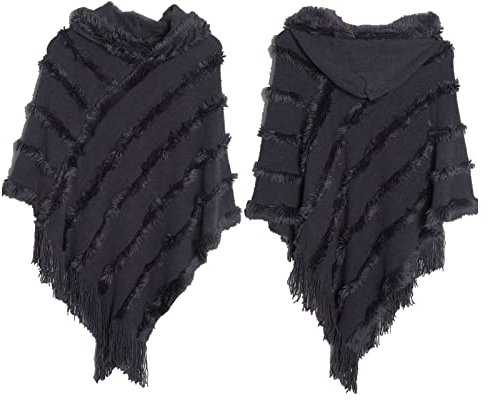 Stfery Damenschaltücher, Schal Frauen Grau Scarf Acryl Kapuzenschal Halstuch 70x70CM Winter Weich Warm