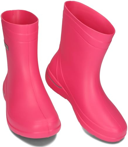 BeComfy Gummistövlar för Kvinnor EVA Ultra Lätta Korta Regnstövlar 36-41 EU (Fuchsia, eu_footwear_size_system, adult, numeric, medium, numeric_39)