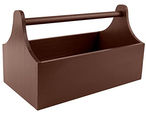 Creative Deco Werkzeugkiste Holz Werkzeugkasten aus Holz 34x18x20,5cm Braun | (+/- 0,5 cm) | Werkzeugkoffer leer | Toolbox mit Griff | Männerhandtasche | Geschenkbox