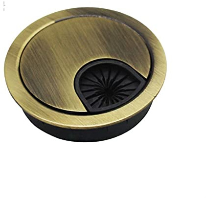 Pasacables Escritorio,Pasacables Mesa Oficina Cubierta de hilos de metal de 60 mm Recepción del cable de la cubierta con cepillo Apertura de la superficie Cubiertas del orificio de la superficie para