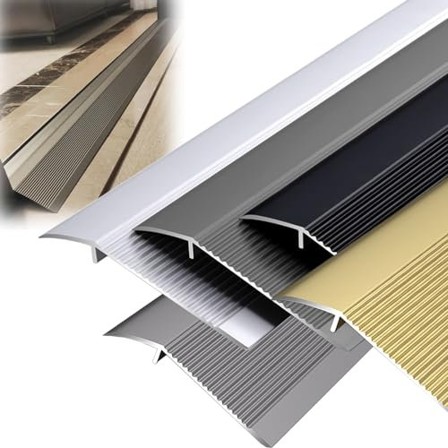 SAGIDAR Fußböden Abdeckleisten, Bodenübergangsstreifen Breite 10cm, Drop Gap Abdeckung Für Türöffnung, Übergang Leiste rutschfest, Bodenkanten-Zierstreifen, Schwellenrampe Aluminium