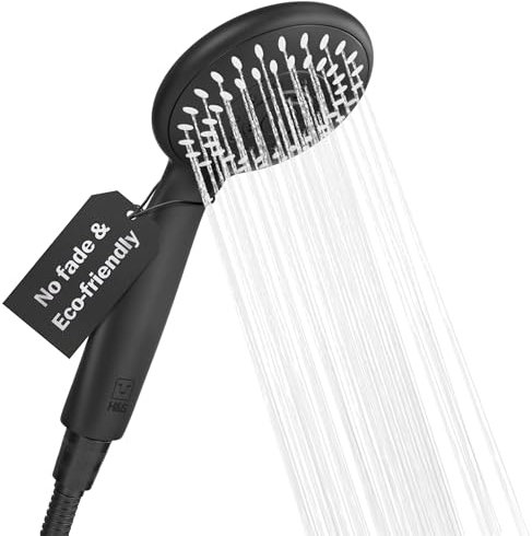 H&S Adjustable Power Shower Head - Universal High Pressure Shower Head - 5 Different Spray Mode Showerheads - Powerful Chrome Replacement - Choose from Mist Turbo Massage Rain