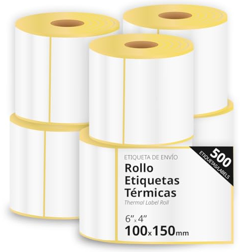 Thermische Etiketten, Selbstklebende Thermoaufkleber für Etikettendrucker, Drucken und Personalisieren Sie Ihre Etiketten für Sendungen Produkte, Etikettengröße 100x150mm - Ofituria (6000 Etiketten)