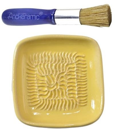 ANCKERAMIC® Ceramico Original Finlandia - Juego de rallador de cerámica y pinceles para hornear - rallador de ajos de cerámica, rallador de jengibre y cepillo de cocina de cerdas naturales, hecho a