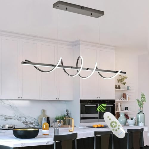 Likflyer Hängelampe LED Pendelleuchte Esstisch, Hängeleuchte Dimmbar Esstischlampe 3000K-6000K, (Galvanisiertes Schwarz)