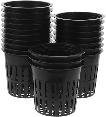 BESPORTBLE Paniers Hydroponiques Facile à Transporter Lot de 20 en Plastique Noir Panier de Culture pour Plantes et Légumes en Hydroponie