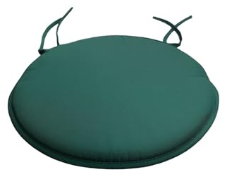 Round Bistro Chair Seat Pad Cushion Waterproof Foam Padding with Ties for Dining Chair Cushions Home Office Shop Bar Stool Indoor Outdoor Patio Garden Furniture Decoration 35CM (Green, Pack of 2)