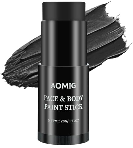 Aomig Bodypainting Farben Öl Creamy Blendable Stick Ölbasierte Ungiftig Schminkstifte für Gesicht & Körper Gesichtsfarbesstift Make-up Face Paint Feste Halloween Körperkunst Party Schminke (Schwarz)