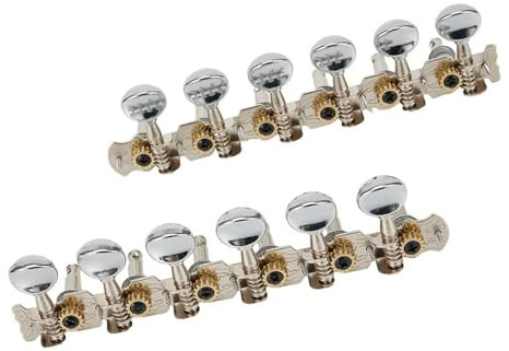Stimmgeräte Ersatzteile für Gitarren 12-saitige Akustikgitarre-Stimmwirbel Stimmgeräte Schlüssel 6L 6R Runde Mechaniken Teile Mechaniken