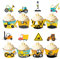 Iirlvior Lot de 32 Décoration de Gâteau Comestible pour Cupcake, Décorations Muffin Pelleteuse, Tracteur, Décoration de Gâteau D'anniversaire Garçon, Décoration de Gâteau D'anniversaire D'enfant