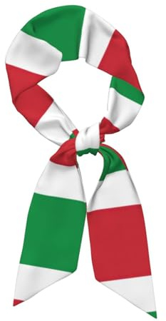 ERSDWRE Satin-Kopftuch mit italienischer Flagge, für Damen, Geldbörse, Tasche, Schal, Halstuch für Damen, Satin-Kopfschmuck, Schwarz , One size