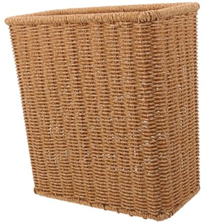 Alipis Poubelle Tressée Sans Couvercle Compacte Pour Salle De Bain Cuisine, Panier à Ordures Étroit En Matériau Artificiel Résistant, Organisateur Multifonction Pour Intérieur, Rangement Gain De Place