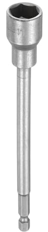 sourcing map Foret pour tourne-écrous 14 mm, douille à choc métrique, tige hexagonale de 150 mm, douilles magnétiques extra longues à 6 points à changement rapide en acier CR-V pour perceuses
